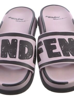 Fendi Leather Printed Slides (authentic)
